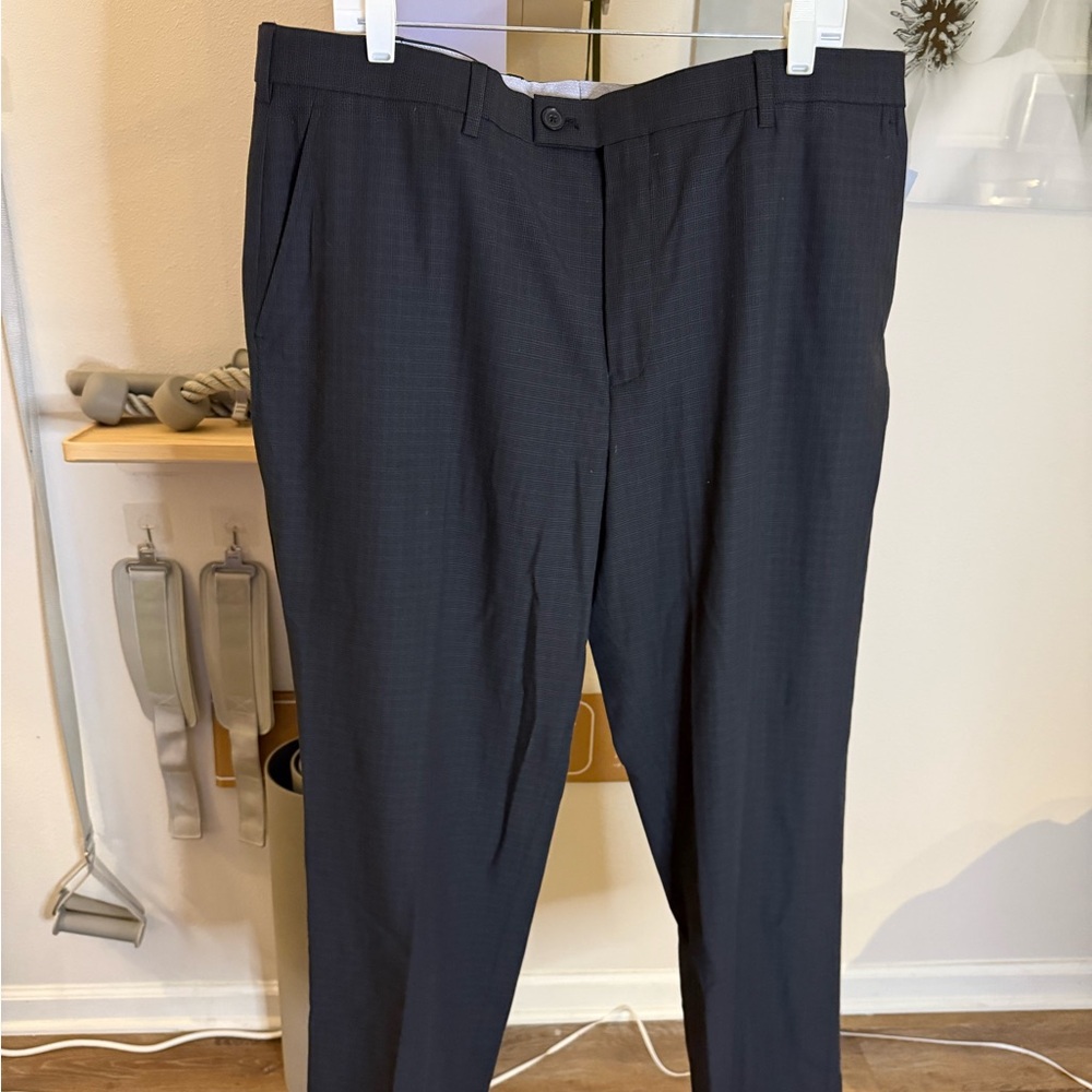 Perry Ellis Premium Wellington Tailored Fit Stretch Check Dress Pants NWT 40x30